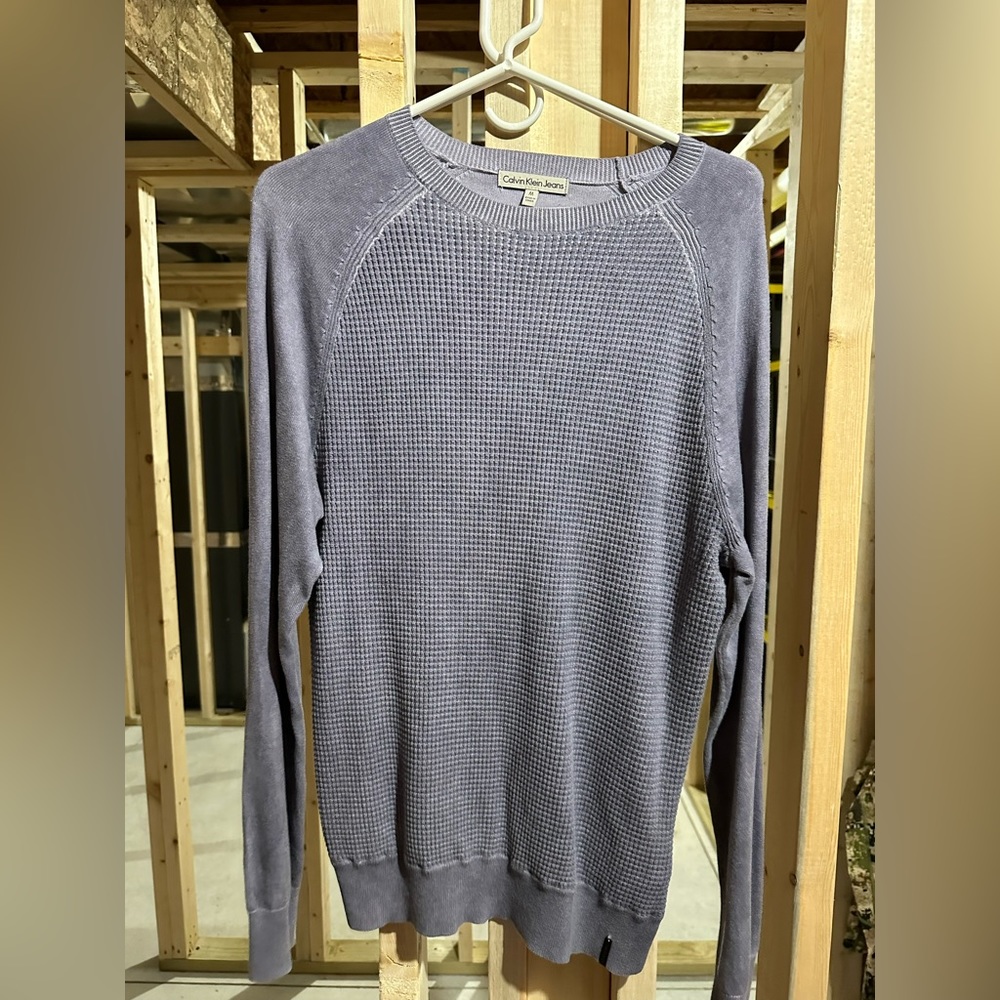 Calvin Klein Sweater Grey Purple Men’s Medium